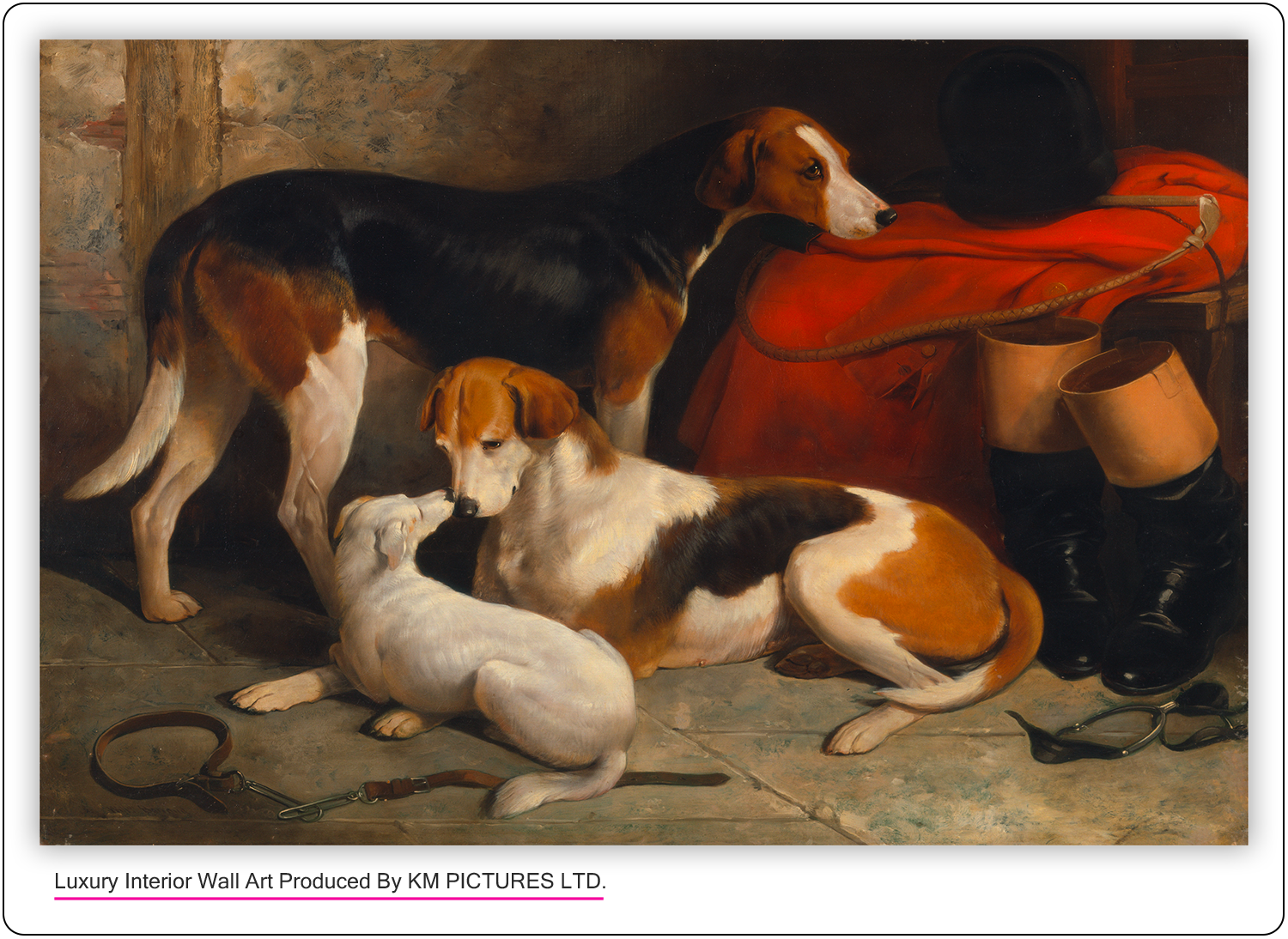 A Couple of Foxhounds with a Terrier, the property of Lord Henry Bentinck, ca. 1845