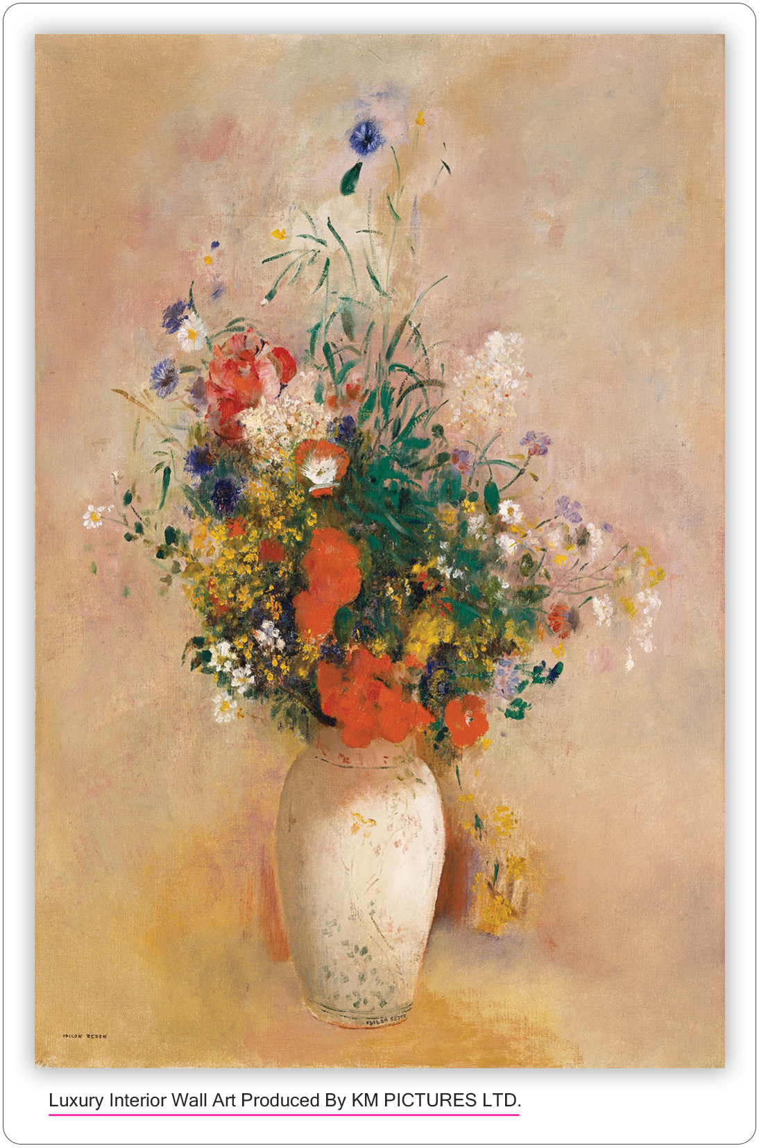 Vase of Flowers (Pink Background)