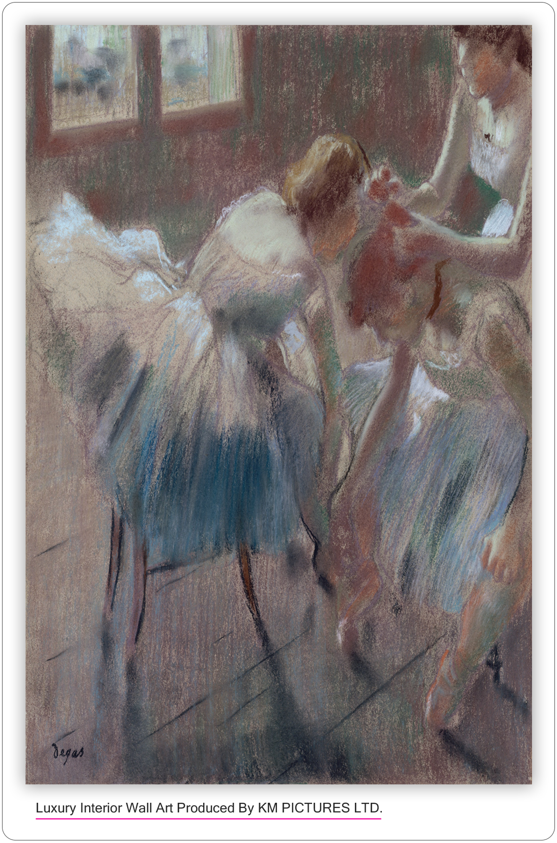 Three Dancers Preparing for Class