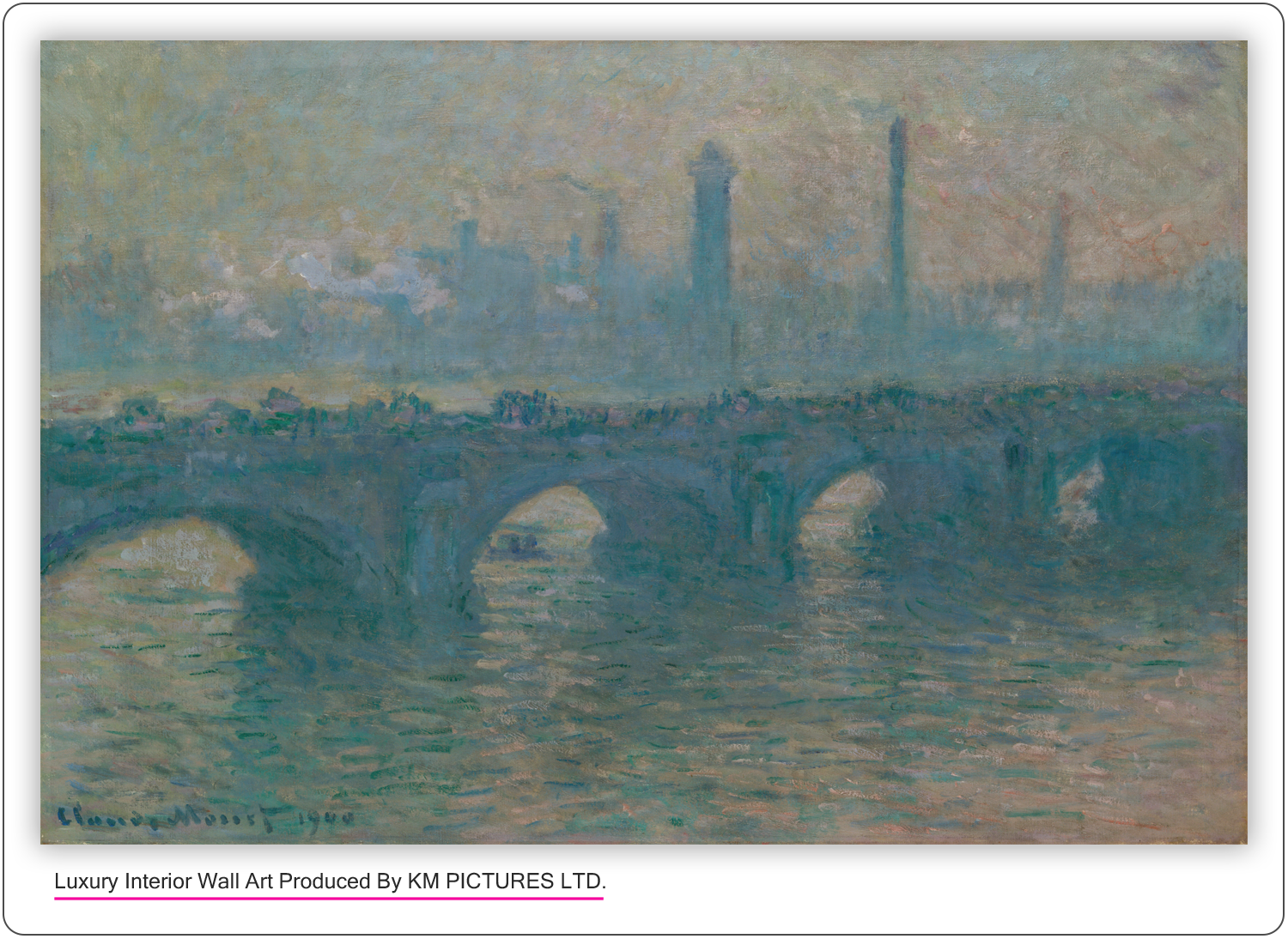 Waterloo Bridge, Gray Weather, 1900