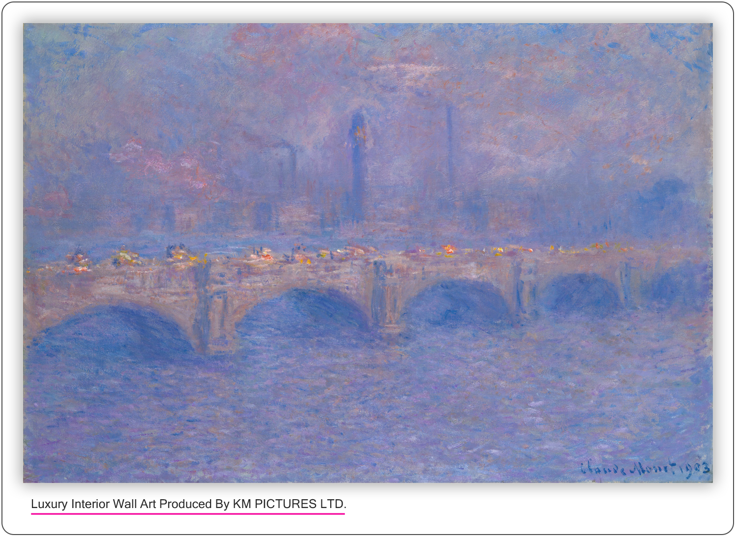 Waterloo Bridge, Sunlight Effect, 1903