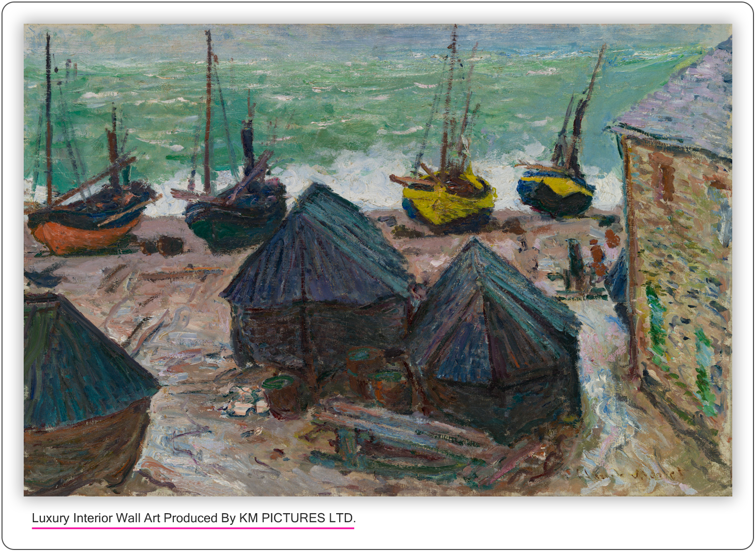 Boats on the Beach at Étretat, 1885