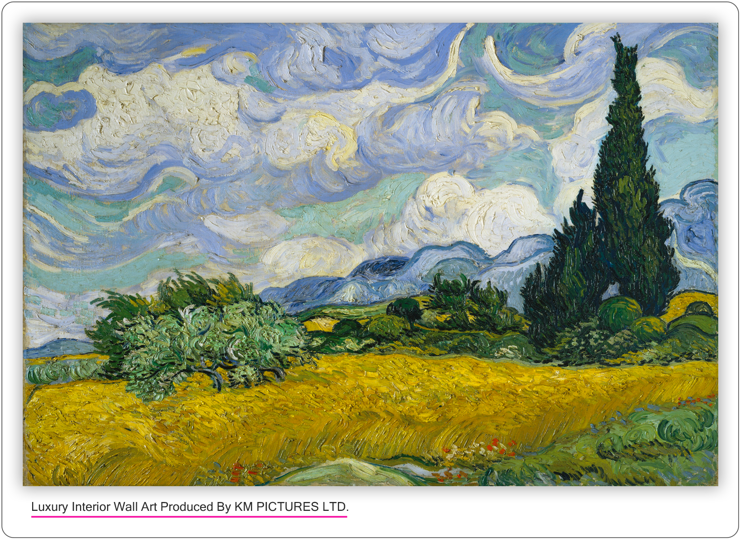 Wheat Field with Cypresses 1889